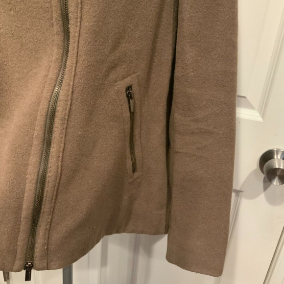 BCBG  Women's Full Zip Wool Blend Long Sleeve Brown Jacket - Picture 4 of 4